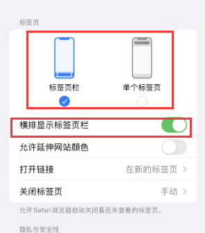 邦溪镇iPhone授权维修分享Safari浏览器如何切换标签栏位置 